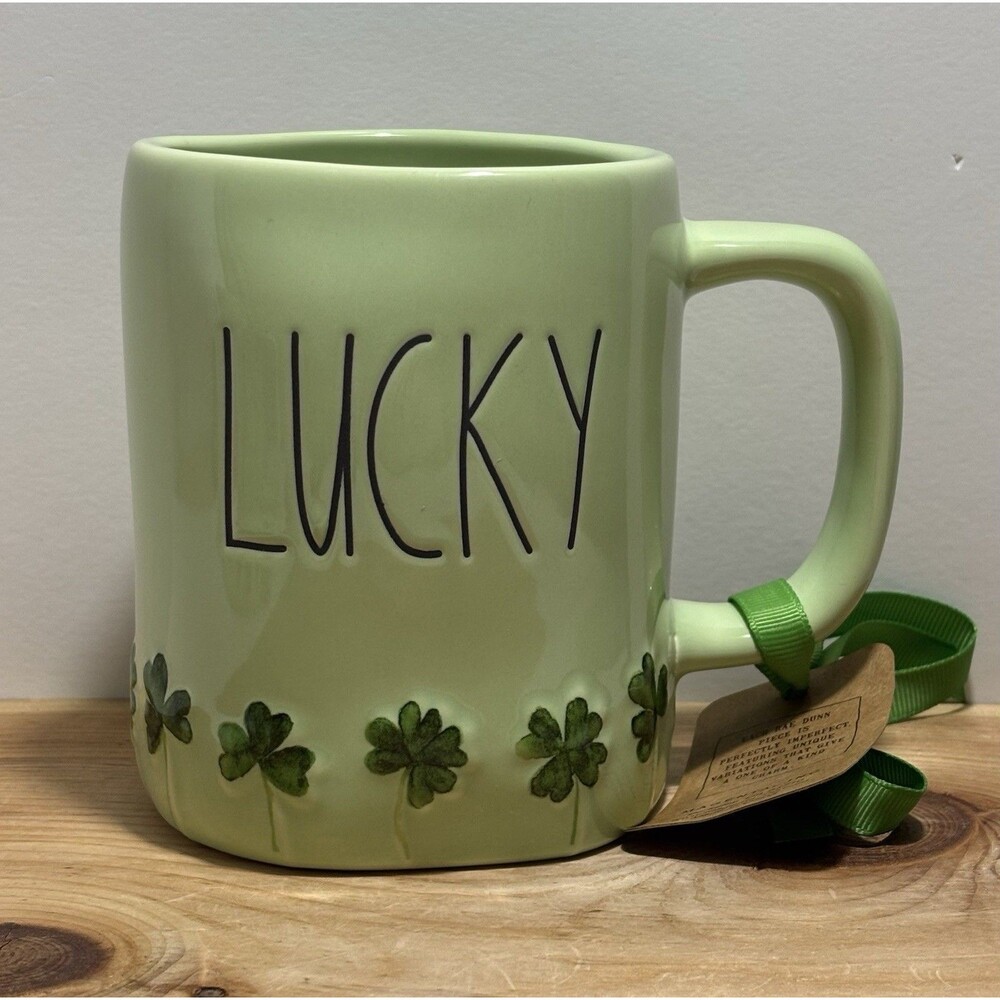 LUCKY Handmade Ceramic Coffee Tea Mug, St. Patrick's Day Gift
